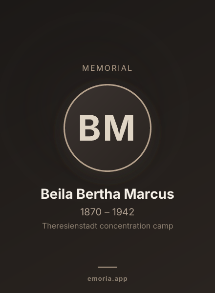 Memorial portrait of Beila Bertha Marcus