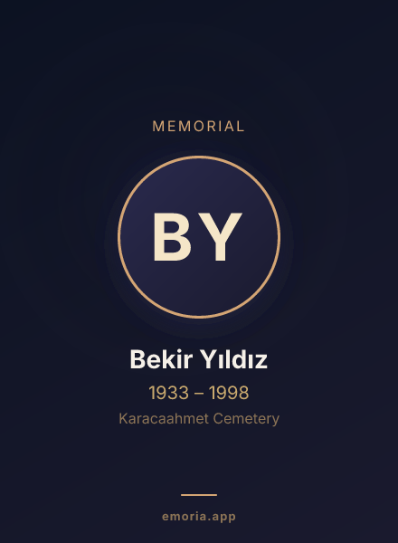 Memorial portrait of Bekir Yıldız