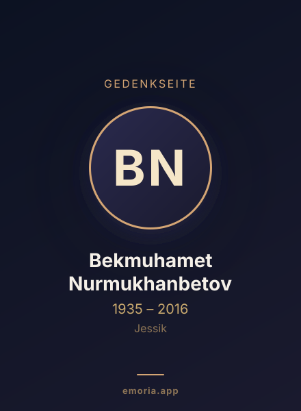 Gedenkportrait von Bekmuhamet Nurmukhanbetov