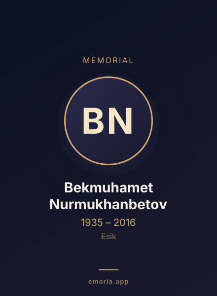 Memorial portrait of Bekmuhamet Nurmukhanbetov