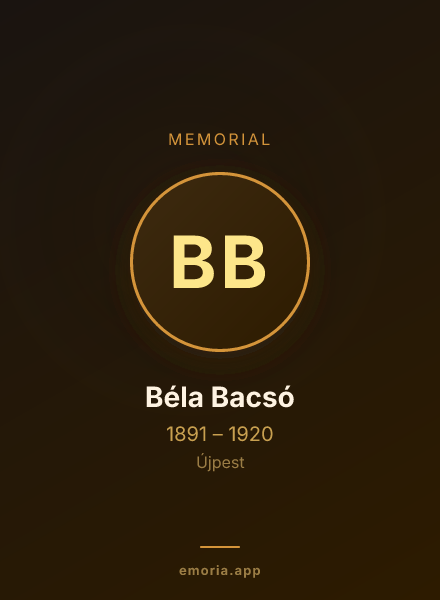 Memorial portrait of Béla Bacsó