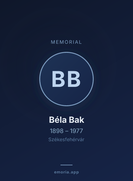 Memorial portrait of Béla Bak