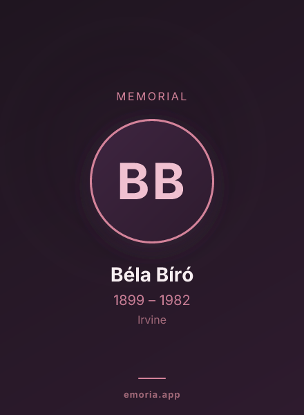 Memorial portrait of Béla Bíró