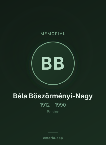 Memorial portrait of Béla Böszörményi-Nagy