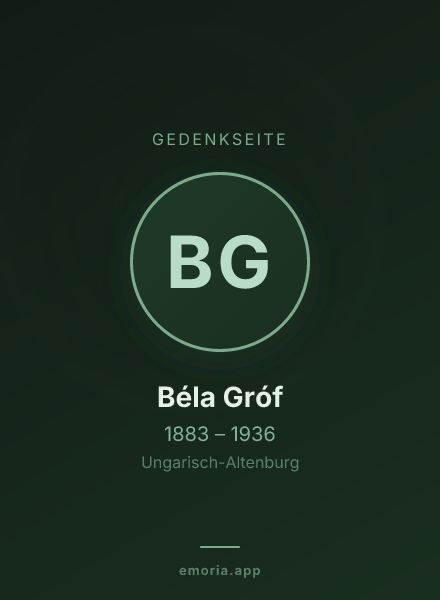 Gedenkportrait von Béla Gróf