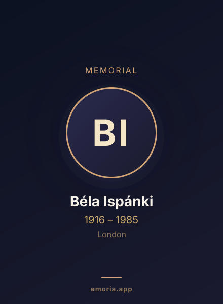Memorial portrait of Béla Ispánki