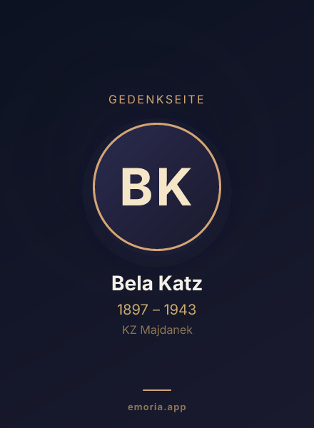 Gedenkportrait von Bela Katz