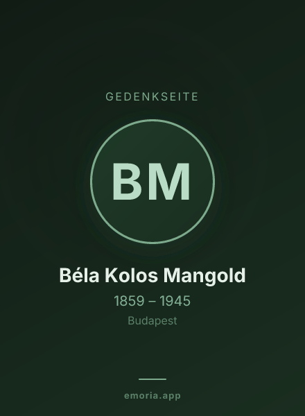 Gedenkportrait von Béla Kolos Mangold