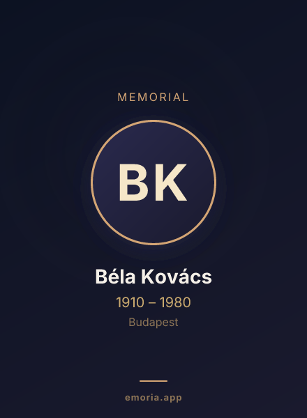 Memorial portrait of Béla Kovács