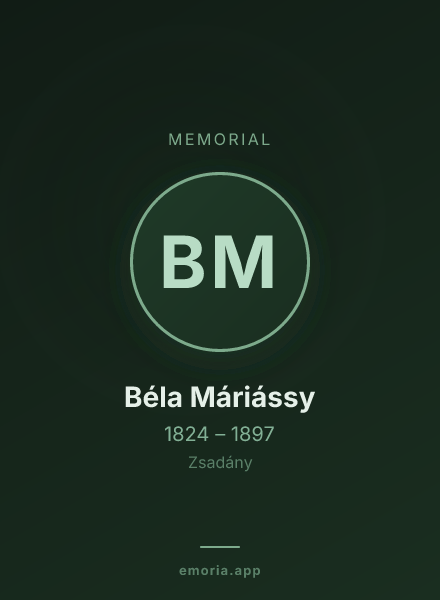 Memorial portrait of Béla Máriássy