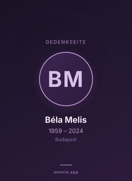 Gedenkportrait von Béla Melis