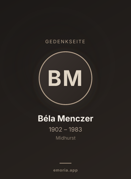 Gedenkportrait von Béla Menczer