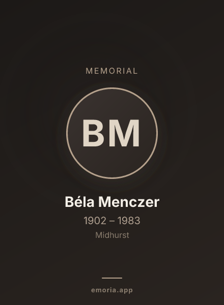 Memorial portrait of Béla Menczer