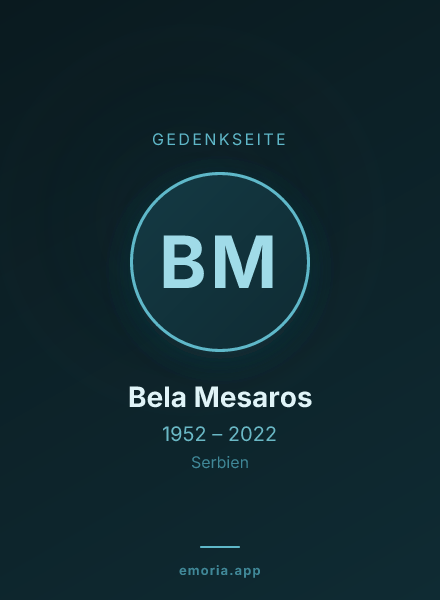 Gedenkportrait von Bela Mesaros