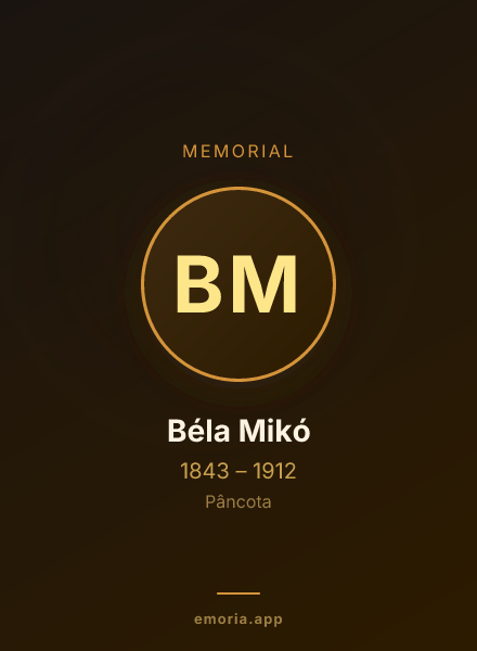 Memorial portrait of Béla Mikó
