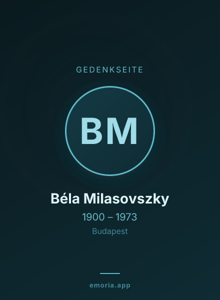 Gedenkportrait von Béla Milasovszky