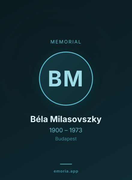 Memorial portrait of Béla Milasovszky