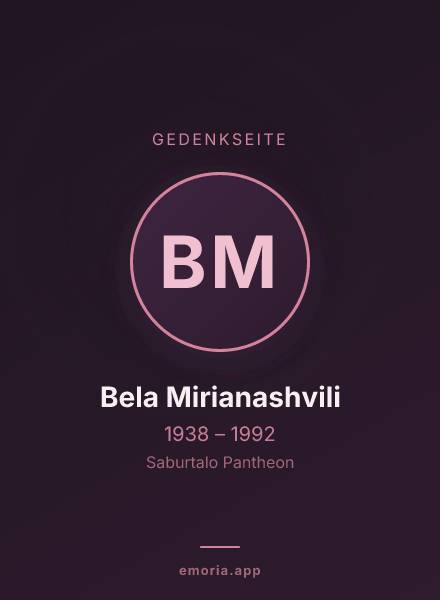 Gedenkportrait von Bela Mirianashvili