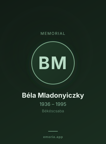 Memorial portrait of Béla Mladonyiczky
