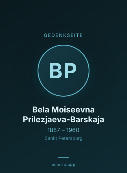 Gedenkportrait von Bela Moiseevna Prilezjaeva-Barskaja