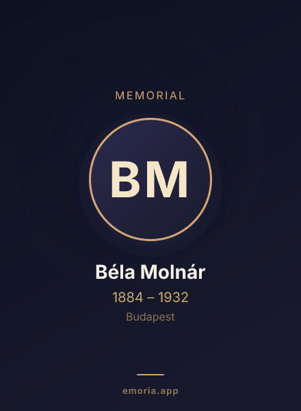 Memorial portrait of Béla Molnár