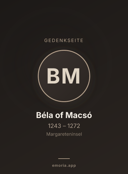 Gedenkportrait von Béla of Macsó