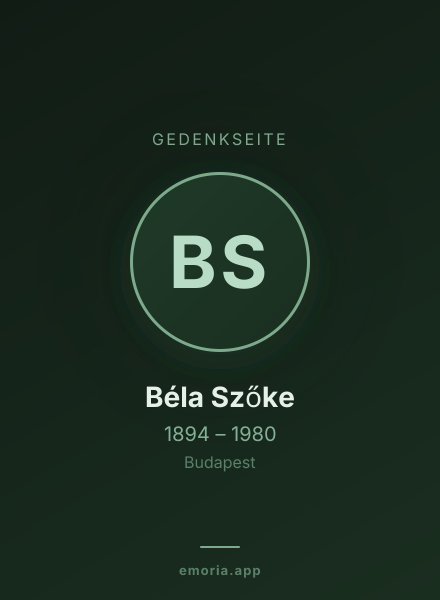 Gedenkportrait von Béla Szőke