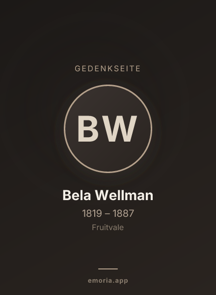 Gedenkportrait von Bela Wellman