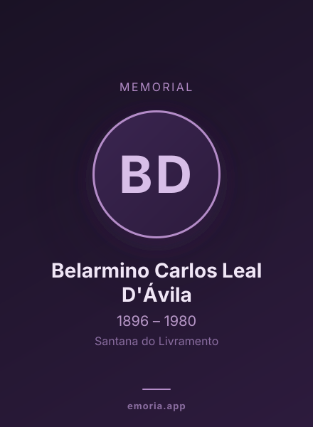Memorial portrait of Belarmino Carlos Leal D'Ávila