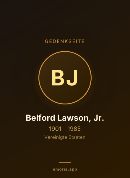 Gedenkportrait von Belford Lawson, Jr.