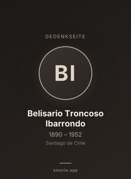 Gedenkportrait von Belisario Troncoso Ibarrondo