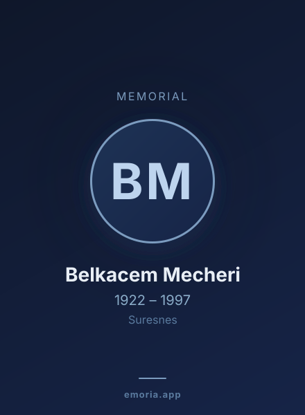 Memorial portrait of Belkacem Mecheri