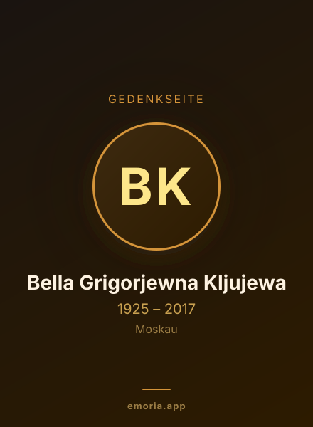 Gedenkportrait von Bella Grigorjewna Kljujewa