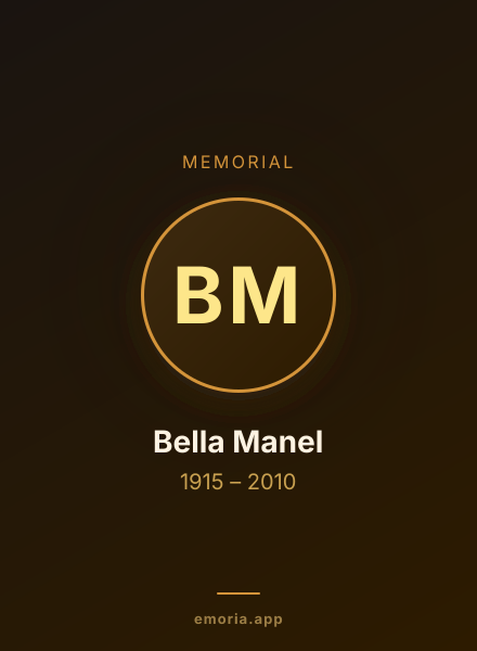 Memorial portrait of Bella Manel