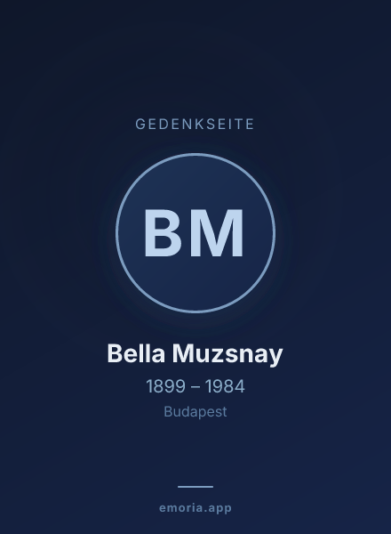 Gedenkportrait von Bella Muzsnay