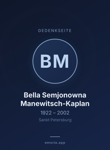 Gedenkportrait von Bella Semjonowna Manewitsch-Kaplan