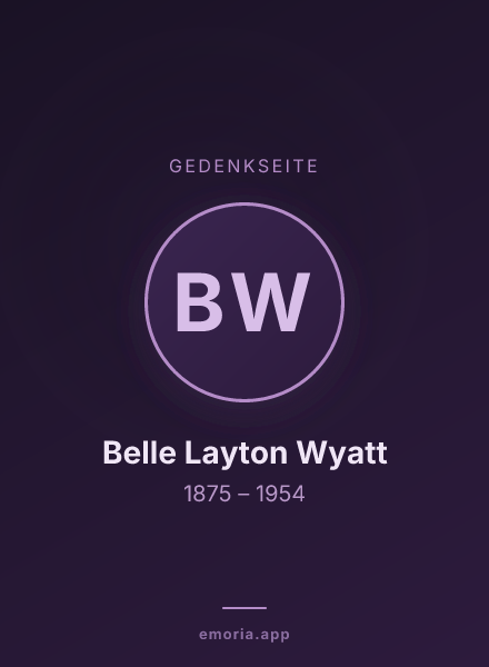 Gedenkportrait von Belle Layton Wyatt