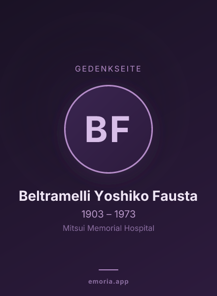 Gedenkportrait von Beltramelli Yoshiko Fausta