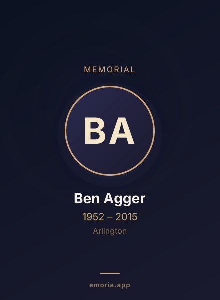 Memorial portrait of Ben Agger