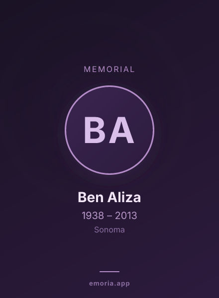 Memorial portrait of Ben Aliza