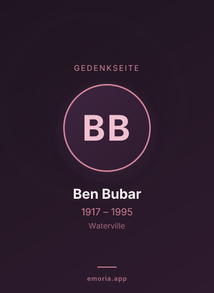 Gedenkportrait von Ben Bubar