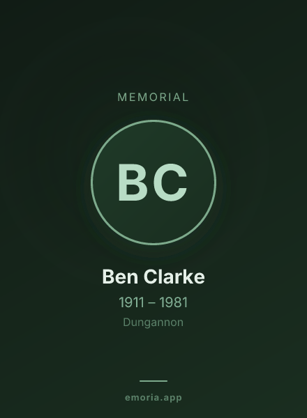 Memorial portrait of Ben Clarke