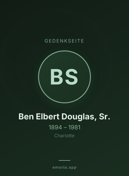 Gedenkportrait von Ben Elbert Douglas, Sr.