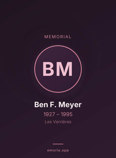 Memorial portrait of Ben F. Meyer