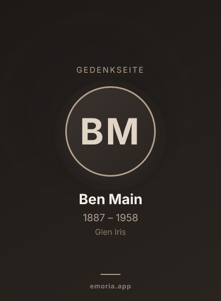 Gedenkportrait von Ben Main