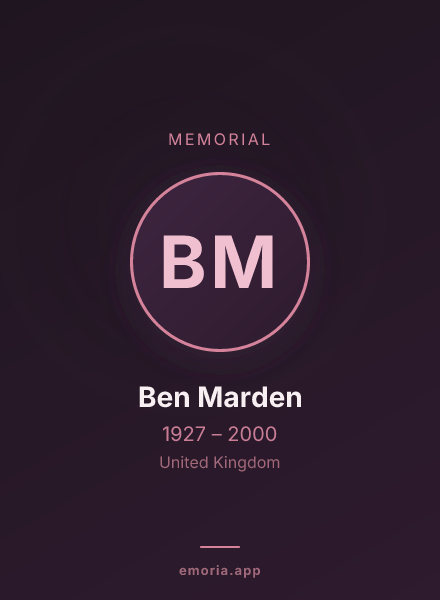 Memorial portrait of Ben Marden