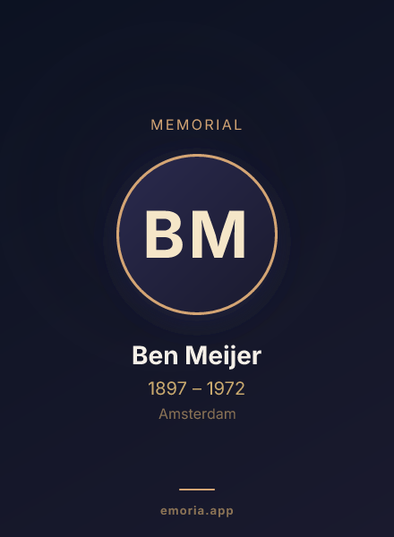 Memorial portrait of Ben Meijer
