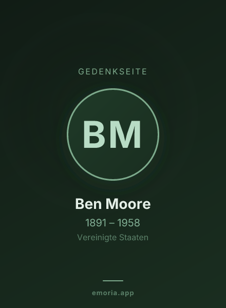 Gedenkportrait von Ben Moore