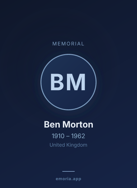 Memorial portrait of Ben Morton