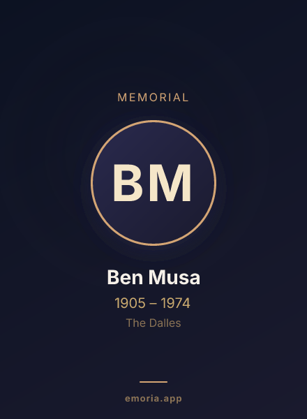 Memorial portrait of Ben Musa